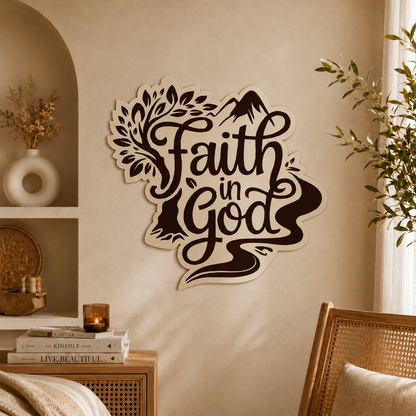 Faith In God Wooden Wall Hanging