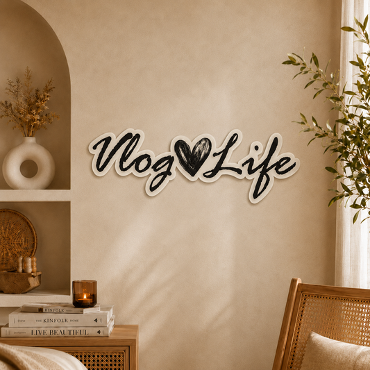Vlog Life Wooden Wall Art