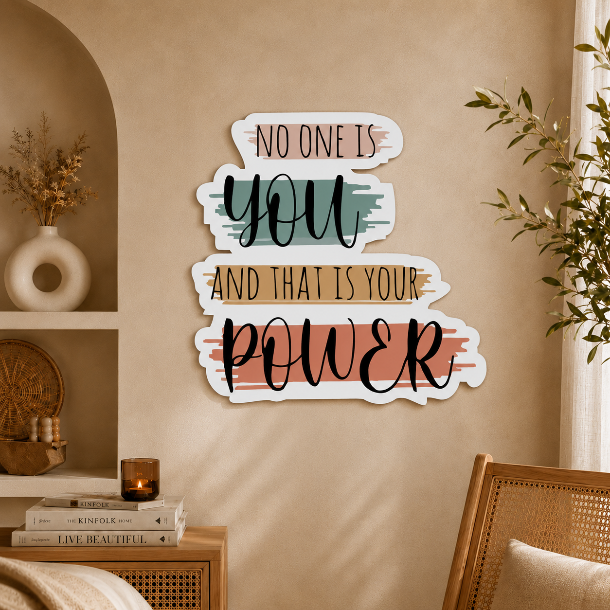 No One Is You and That Is Your Power Wooden Wall Art