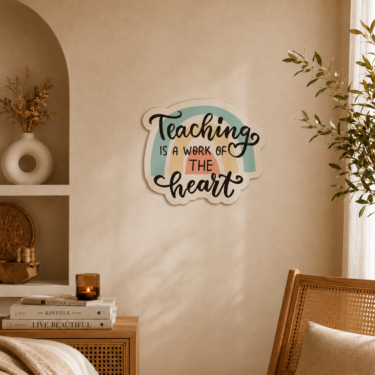 Teaching Is A Work Of The Heart Wall Art