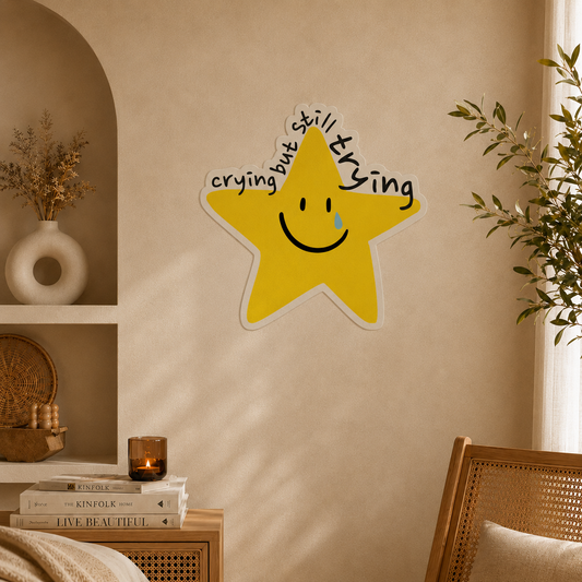 Still Trying Smiley Star Wall Art