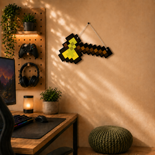 Retro Pixel Golden Axe Gaming Wall Hanging