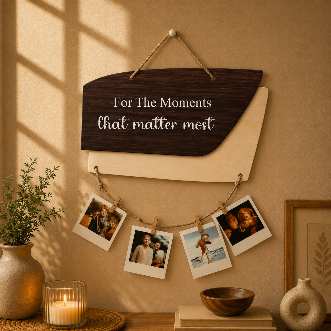 For The Moments That Matter Most Woodgrain Photo Hanging
