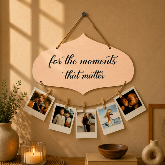 For The Moments That Matter Blush Peach Photo Hanging