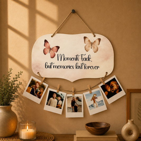 Moments Fade Memories Last Forever Butterfly Photo Hanging