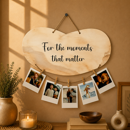 For The Moments That Matter Beige Marble Photo Hanging
