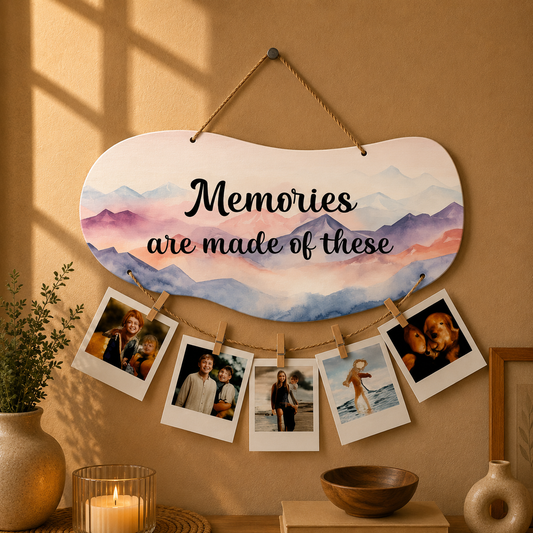 Memories Are Made Of These Watercolor Mountain Photo Hanging