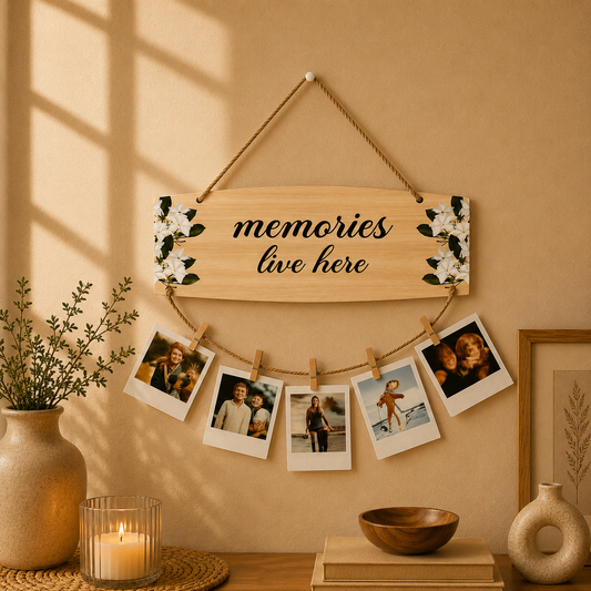Memories Live Here Picture Display Hanging