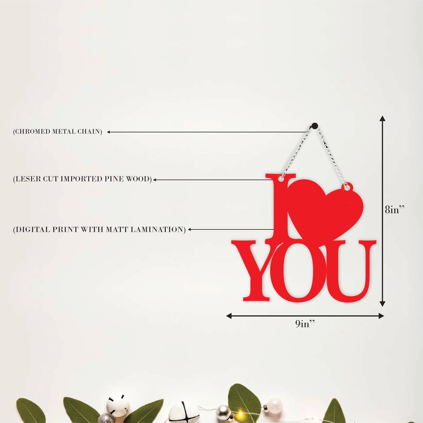I Love You Heart Wall Hanging