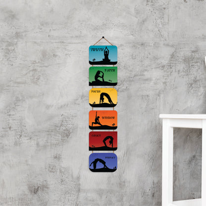 Yoga Poses Inspirational Wall Hanging
