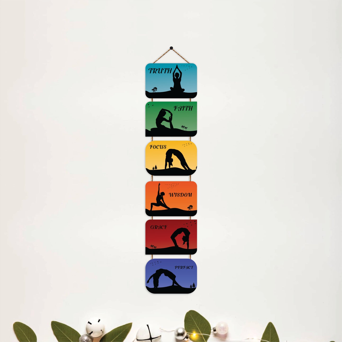 Yoga Poses Inspirational Wall Hanging