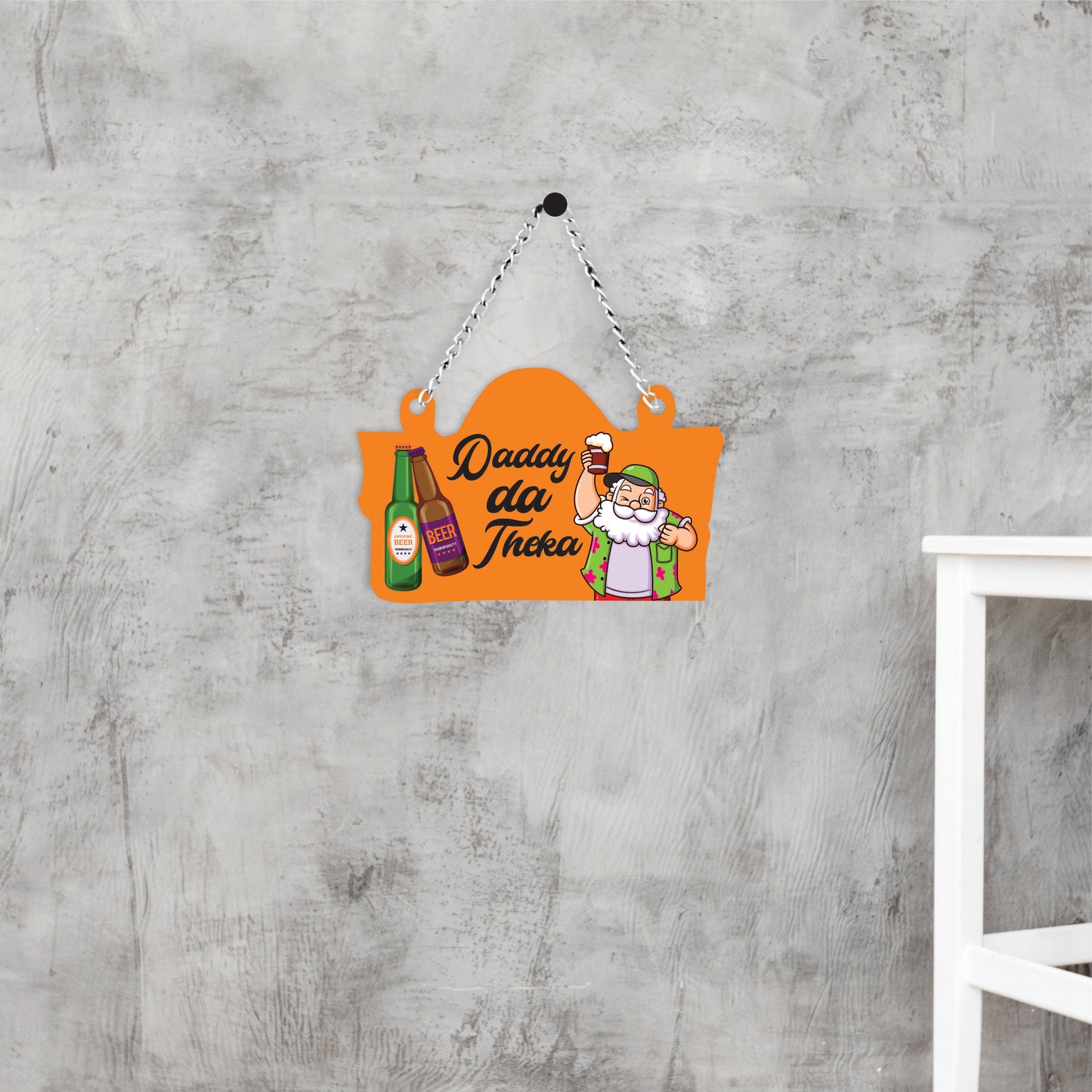 Daddy Da Theka Punjabi Quote Wall Hanging