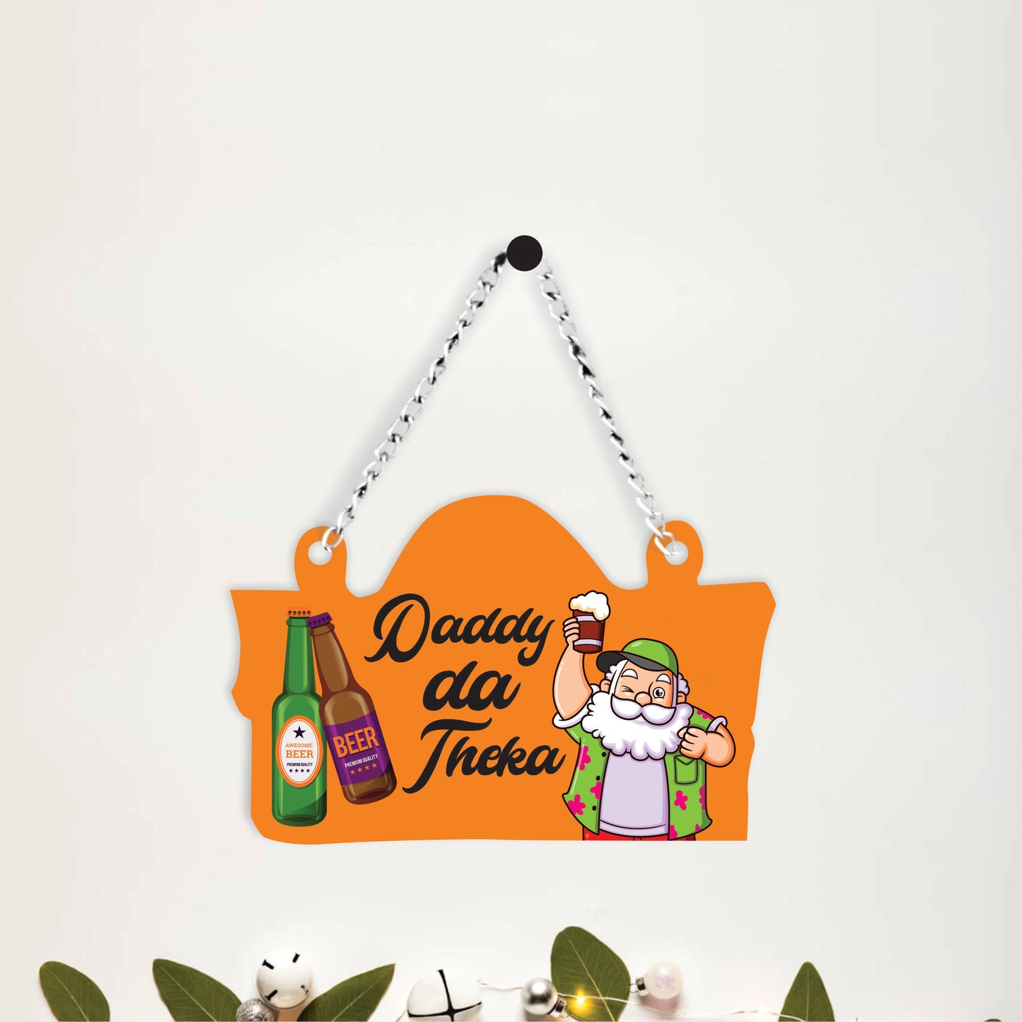 Daddy Da Theka Punjabi Quote Wall Hanging