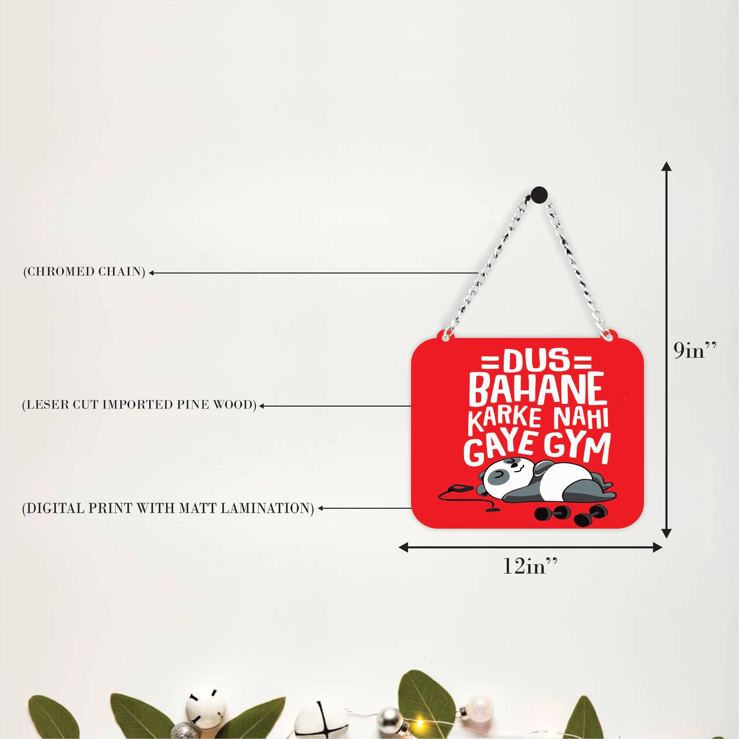 Dus Bahane Karke Nahi Gaye Gym Decorative Wall Hanging