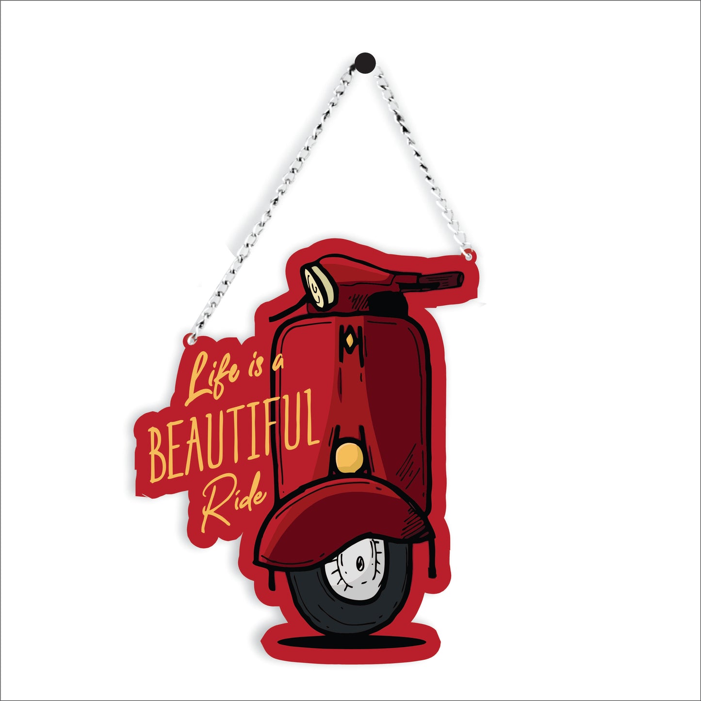 Life Is A Beautiful Ride Scooter Wall Hanging