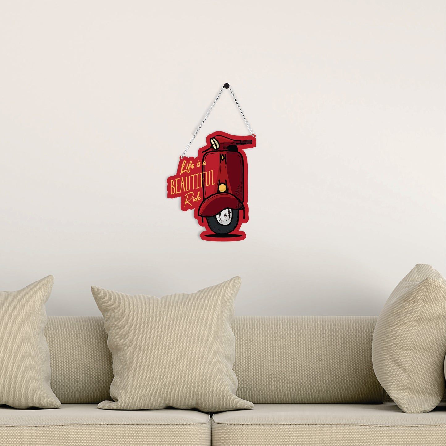 Life Is A Beautiful Ride Scooter Wall Hanging