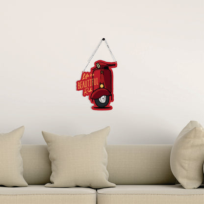 Life Is A Beautiful Ride Scooter Wall Hanging