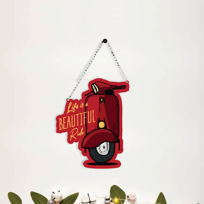Life Is A Beautiful Ride Scooter Wall Hanging