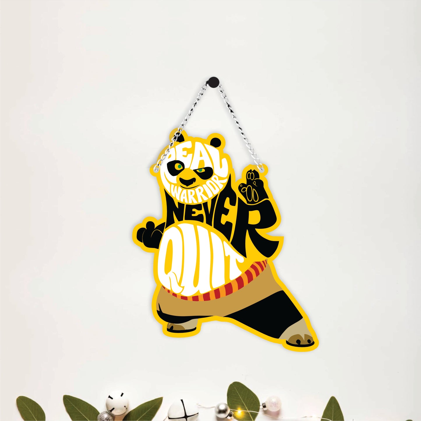 Fear The Warrior Panda Wall Hanging