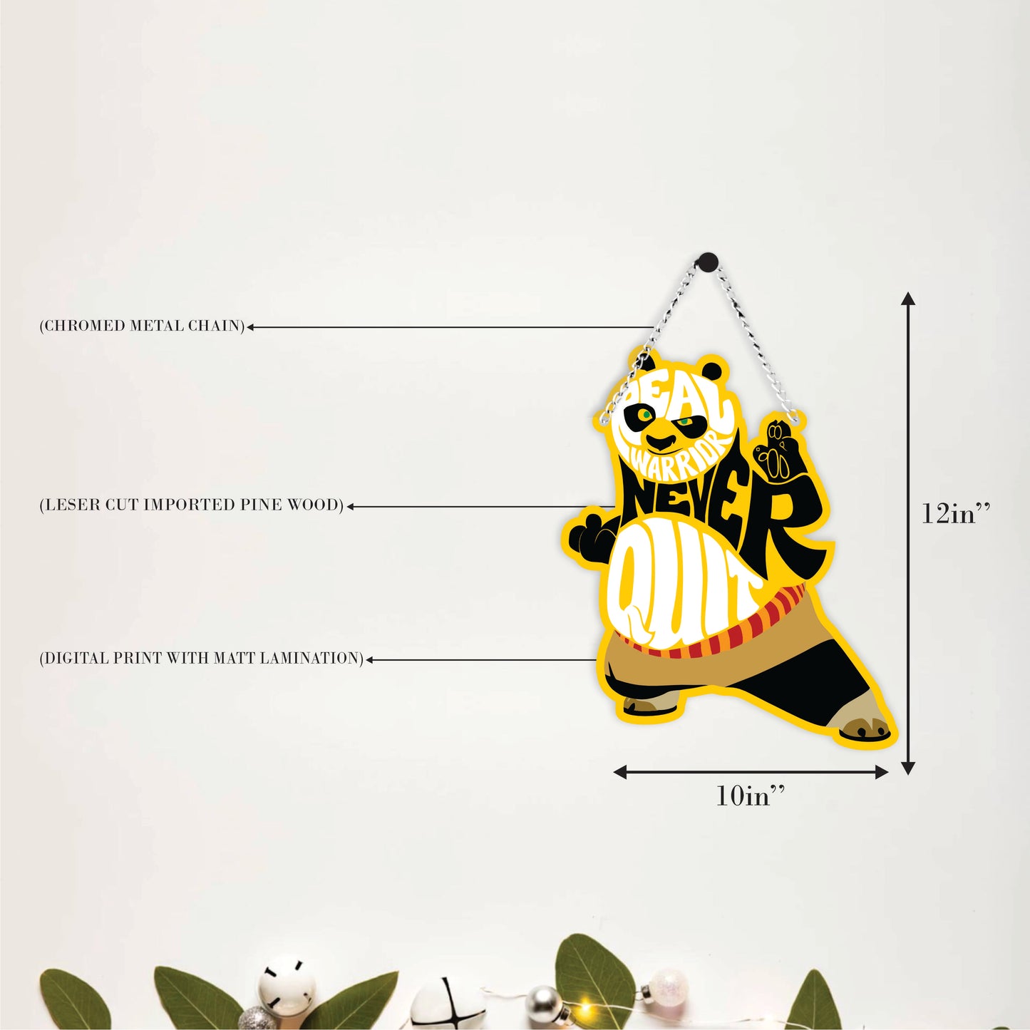 Fear The Warrior Panda Wall Hanging