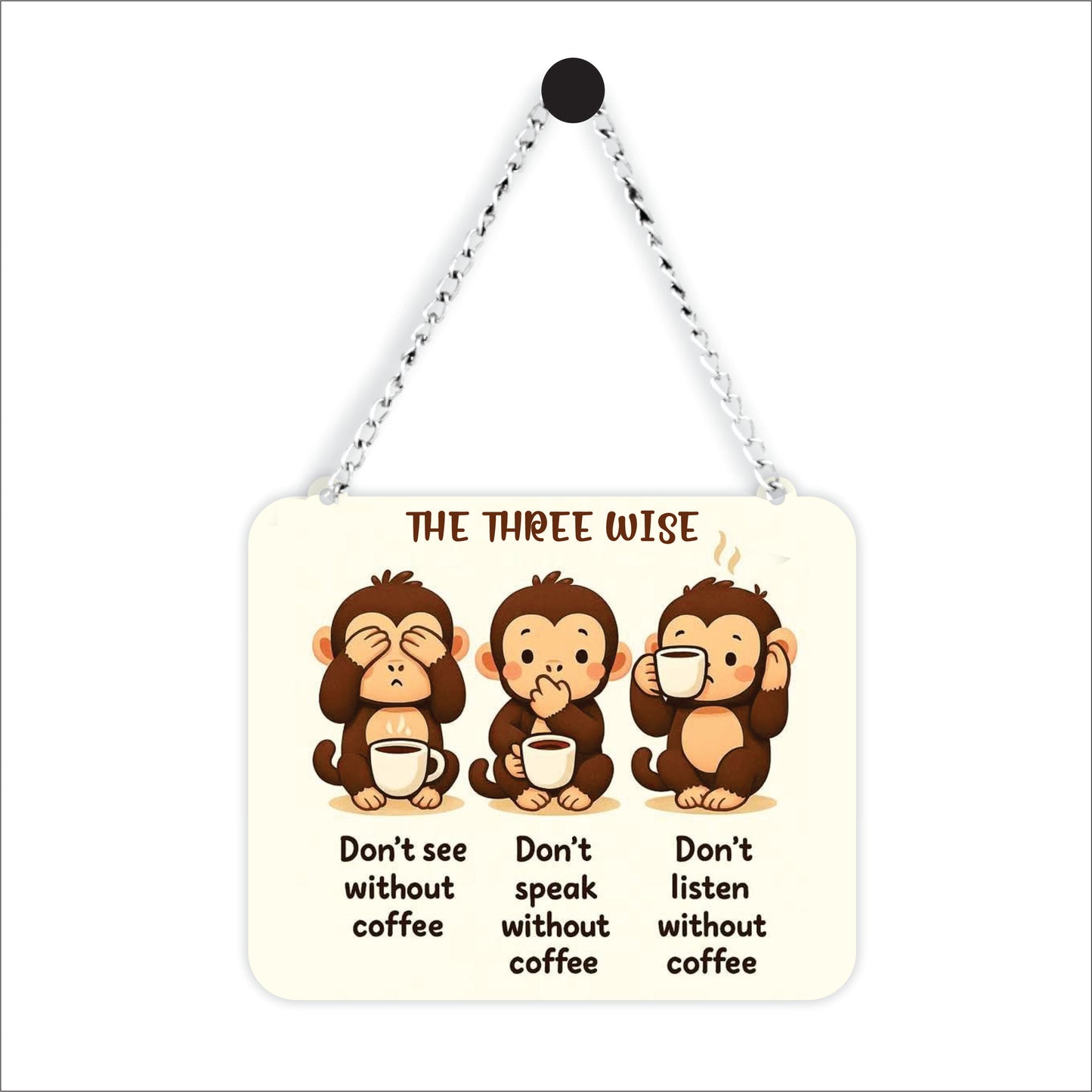 Funny Coffee Lover Monkey Wall Hanging