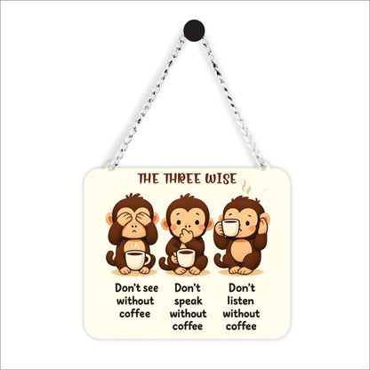 Funny Coffee Lover Monkey Wall Hanging