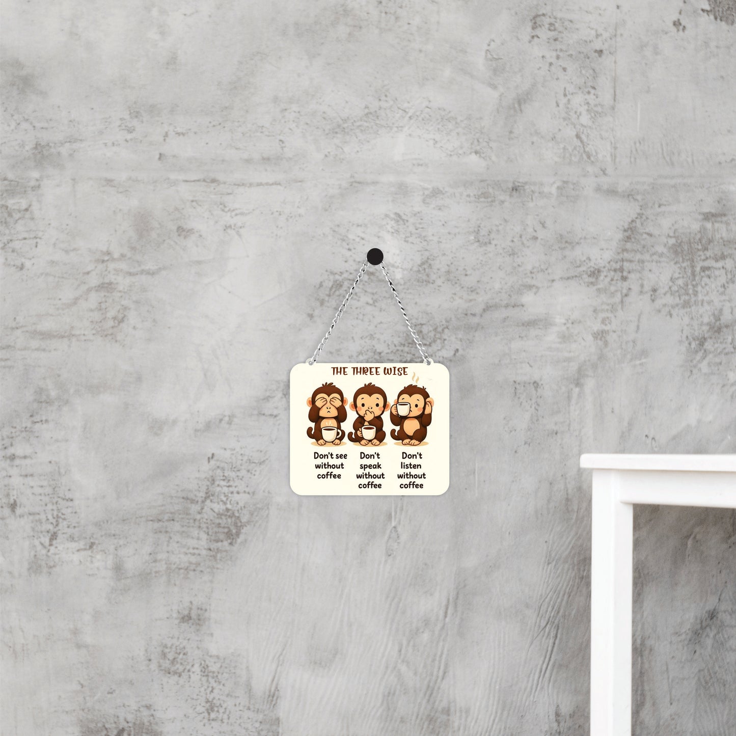 Funny Coffee Lover Monkey Wall Hanging
