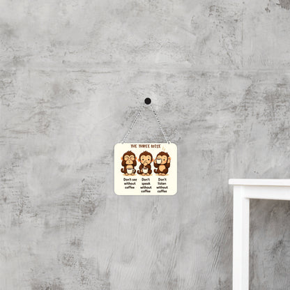 Funny Coffee Lover Monkey Wall Hanging