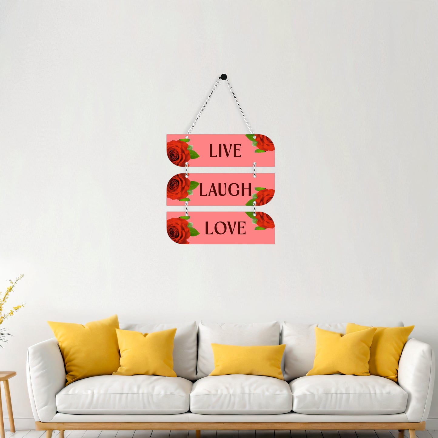 Live Laugh Love Floral Wall Hanging
