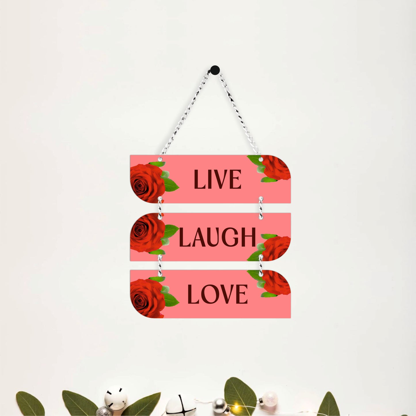 Live Laugh Love Floral Wall Hanging