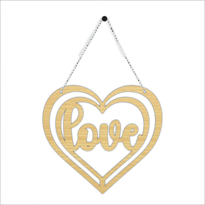 Love Heart Wooden Wall Hanging