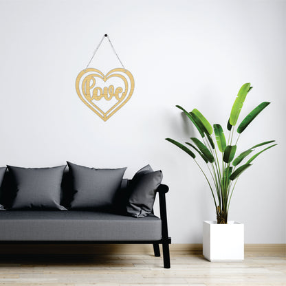 Love Heart Wooden Wall Hanging