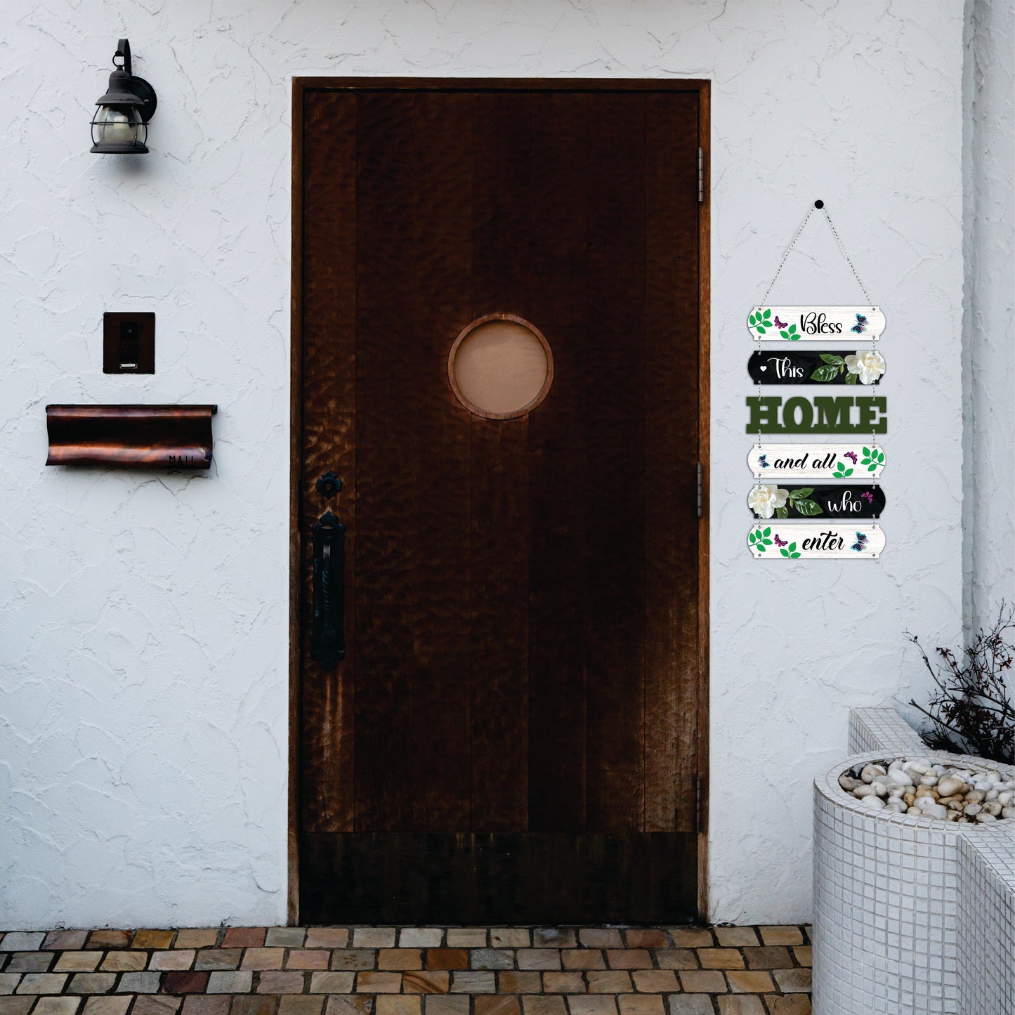 Bless This Home and All Who Enter Wooden Wall Hanging