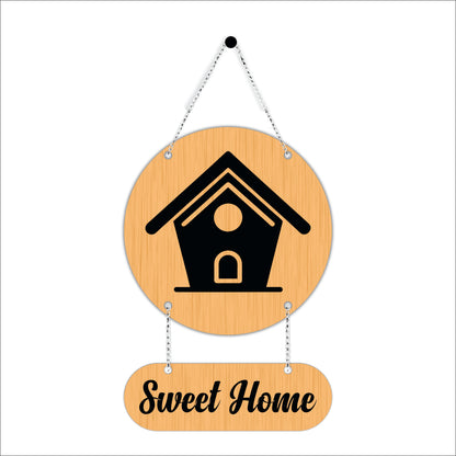 Sweet Home Birdhouse Wooden Wall Hanging