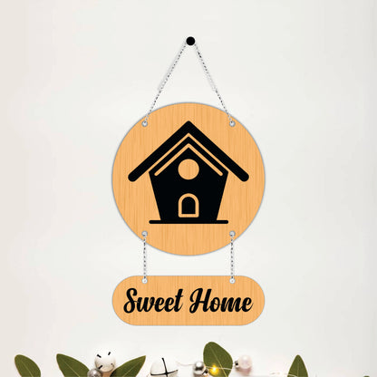 Sweet Home Birdhouse Wooden Wall Hanging