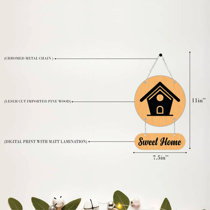 Sweet Home Birdhouse Wooden Wall Hanging