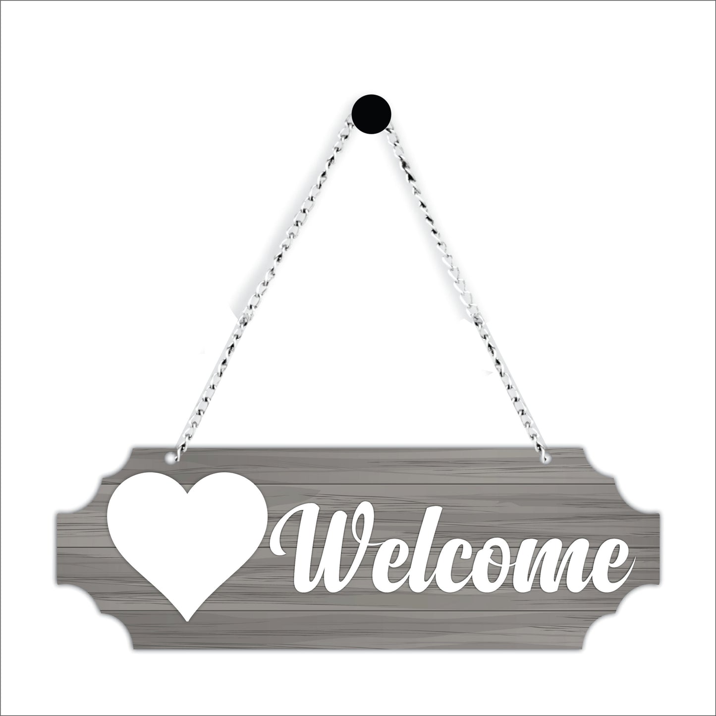 Welcome Heart Wooden Wall Hanging