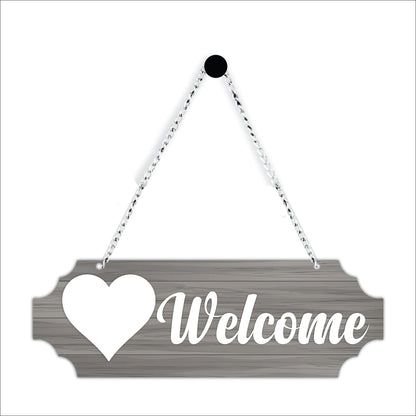Welcome Heart Wooden Wall Hanging