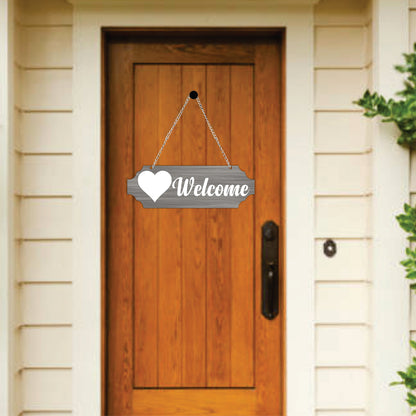 Welcome Heart Wooden Wall Hanging