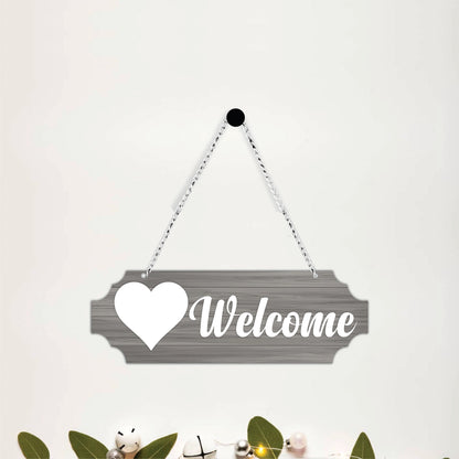 Welcome Heart Wooden Wall Hanging