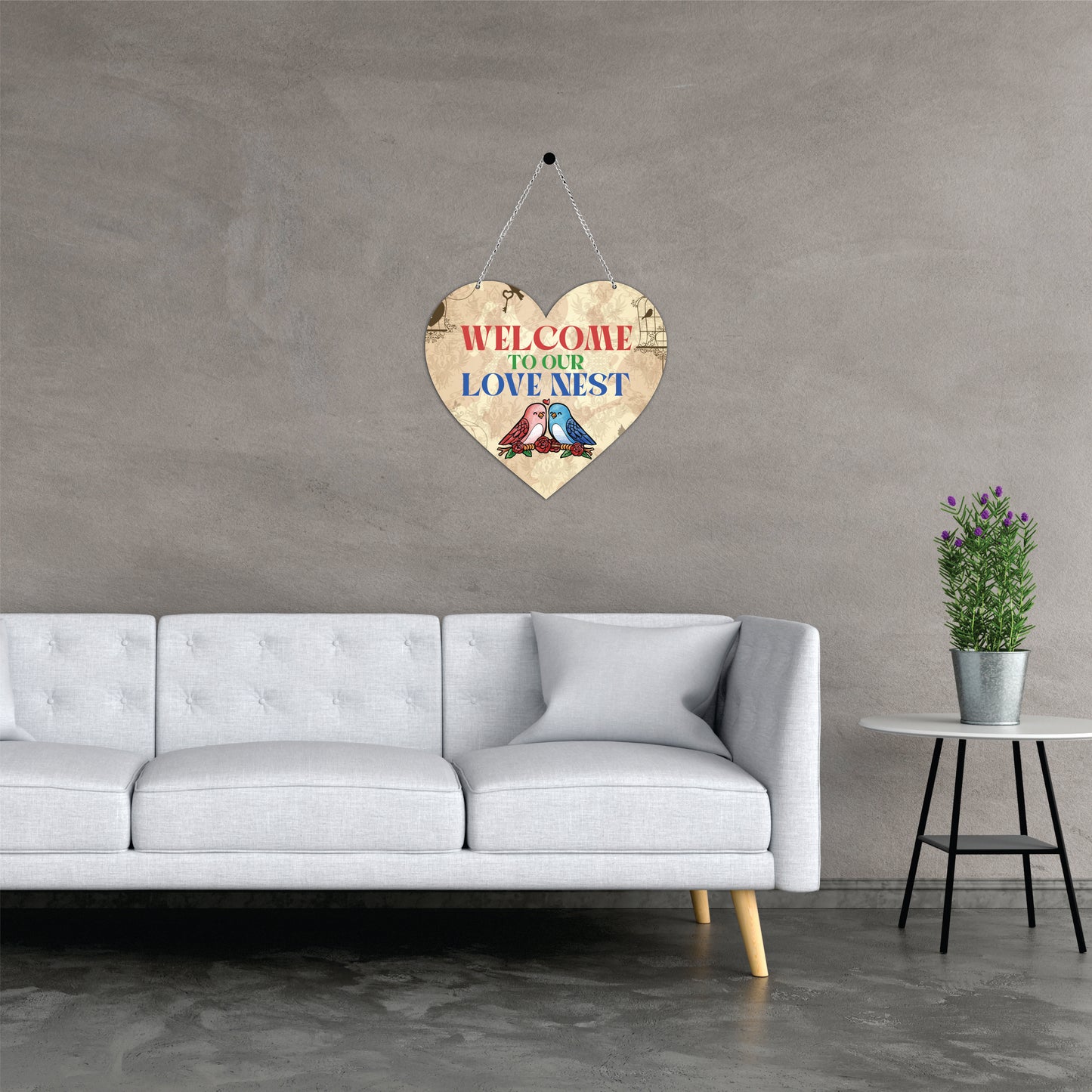 Welcome to Our Love Nest Heart Wooden Wall Hanging