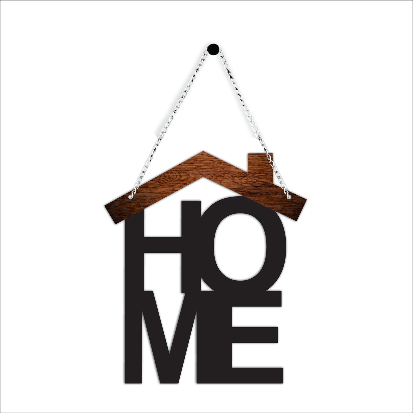 HOME House Shape Wooden Wall Hanging