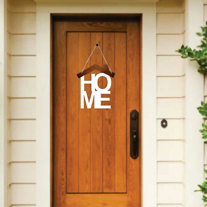 HOME House Shape Wooden Wall Hanging