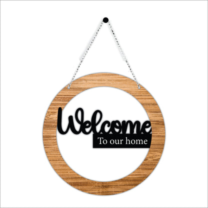 Welcome to Our Home Wooden Wall Hanging