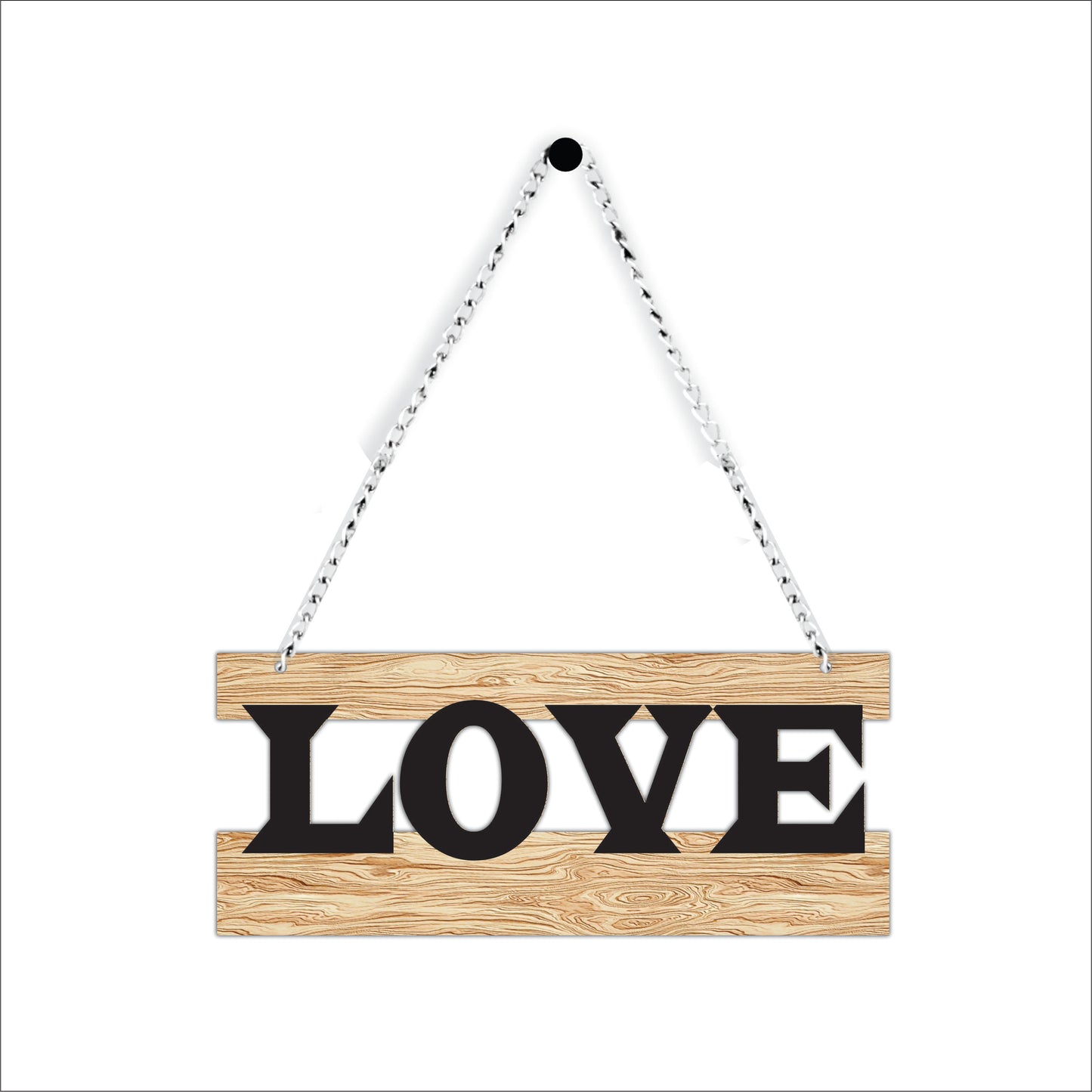 LOVE Typography Wooden Wall Hanging