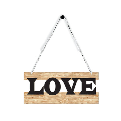 LOVE Typography Wooden Wall Hanging