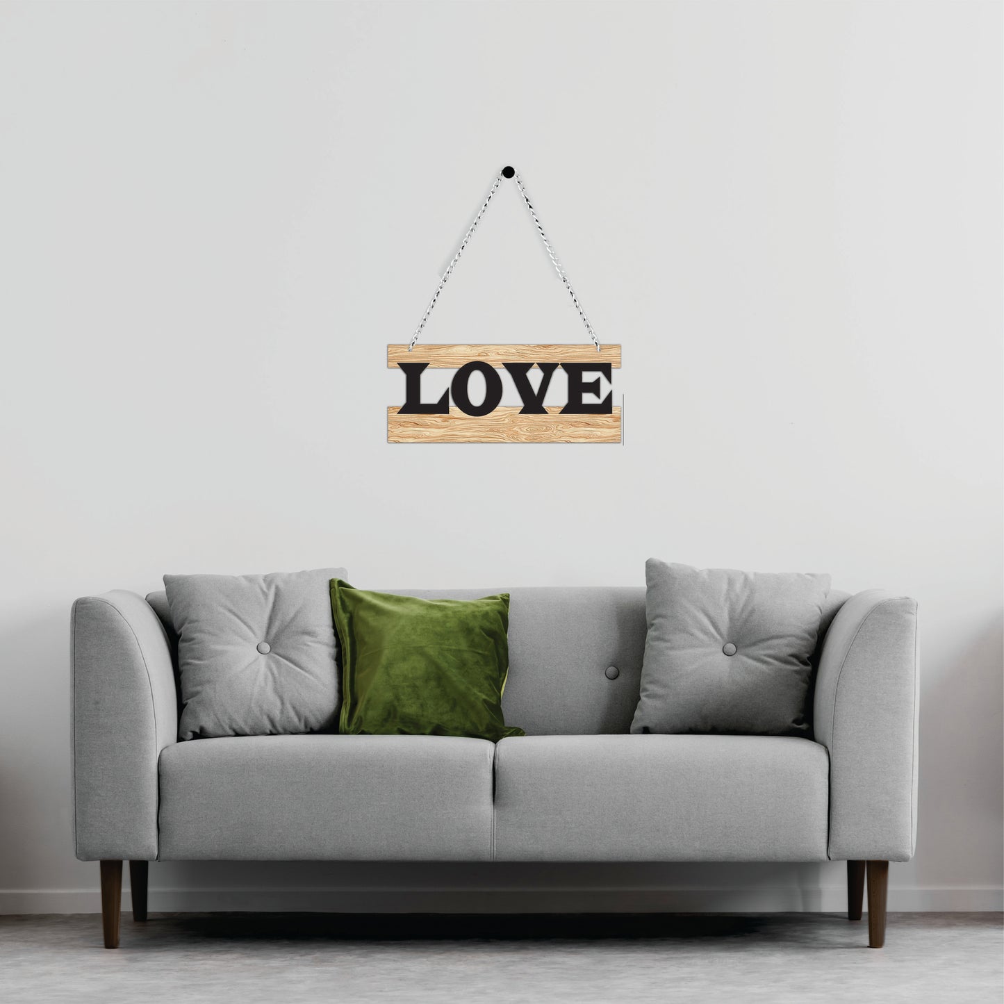 LOVE Typography Wooden Wall Hanging
