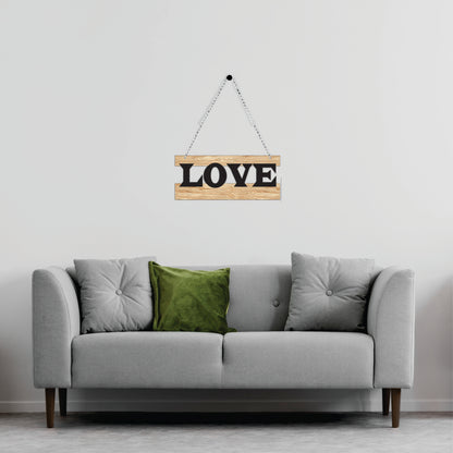 LOVE Typography Wooden Wall Hanging