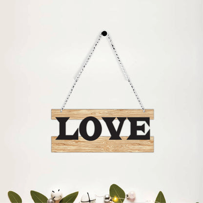 LOVE Typography Wooden Wall Hanging
