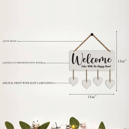 Heart Charm Welcome Hanging Wall Decor